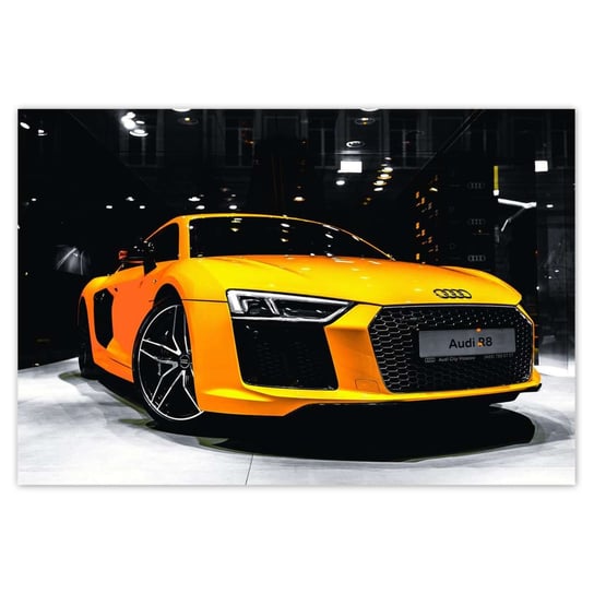 Naklejka ścienna 185x125 Żółte Audi R8 ZeSmakiem