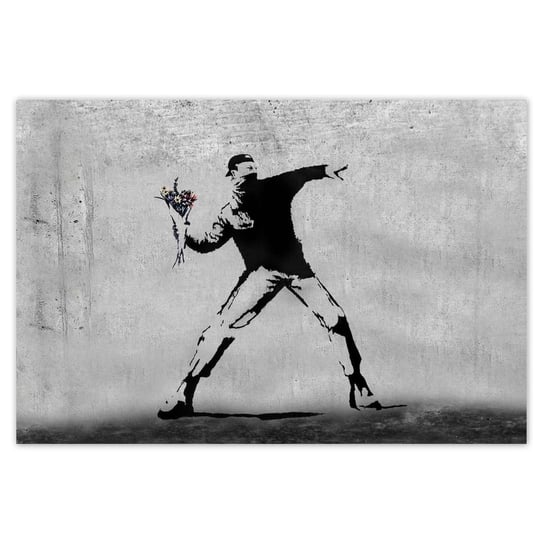 Naklejka ścienna 200x135 Banksy Miotacz kwiatów ZeSmakiem