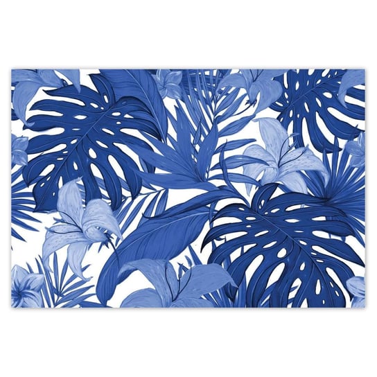 Naklejka ścienna 200x135 Classic Blue Monstera ZeSmakiem