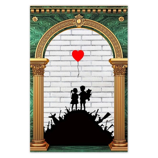 Naklejka ścienna 40x60 Banksy Sterta broni Balon ZeSmakiem