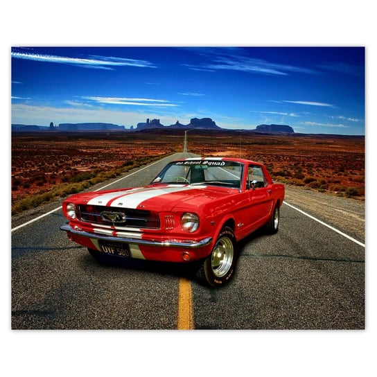 Naklejka ścienna 50x40 Czerwony Ford Mustang USA ZeSmakiem