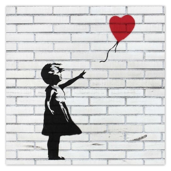 Naklejka ścienna 50x50 Banksy Dziewczynka Balon ZeSmakiem