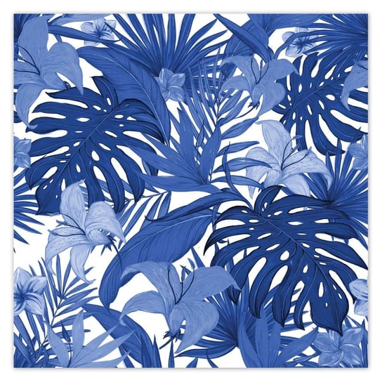 Naklejka ścienna 50x50 Classic Blue Monstera ZeSmakiem