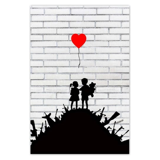 Naklejka ścienna 60x90 Banksy Sterta broni Balon ZeSmakiem