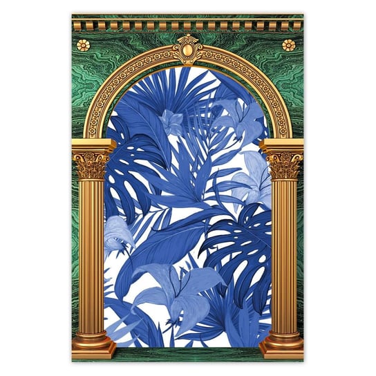 Naklejka ścienna 60x90 Classic Blue Monstera ZeSmakiem