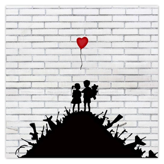 Naklejka ścienna 70x70 Banksy Góra broni Balon ZeSmakiem