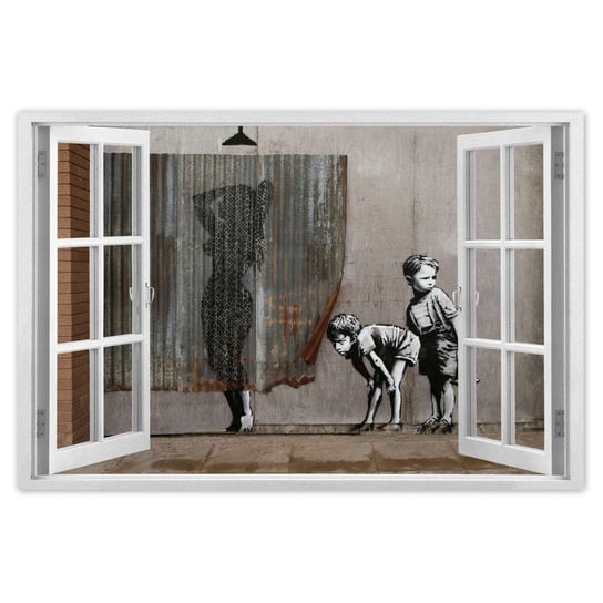 Naklejka ścienna 90x60 Banksy Chłopcy Prysznic ZeSmakiem