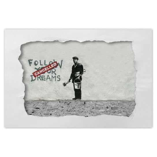 Naklejka ścienna 90x60 Banksy Follow Your Dreams ZeSmakiem