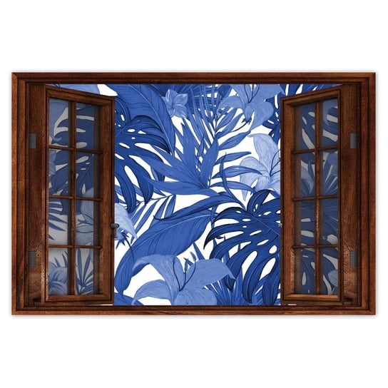 Naklejka ścienna 90x60 Classic Blue Monstera ZeSmakiem