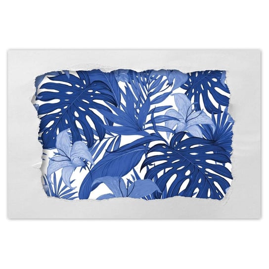 Naklejka ścienna 90x60 Classic Blue Monstera ZeSmakiem