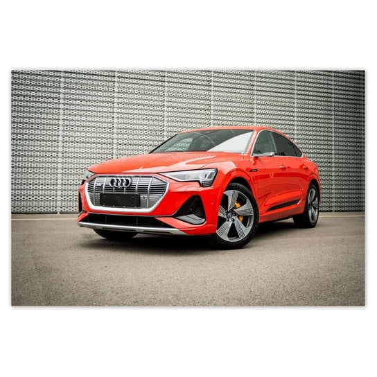 Naklejka ścienna 90x60 Czerwone Audi e-tron ZeSmakiem