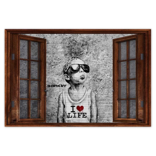 Naklejka ścienna 90x60 I love life Banksy ZeSmakiem