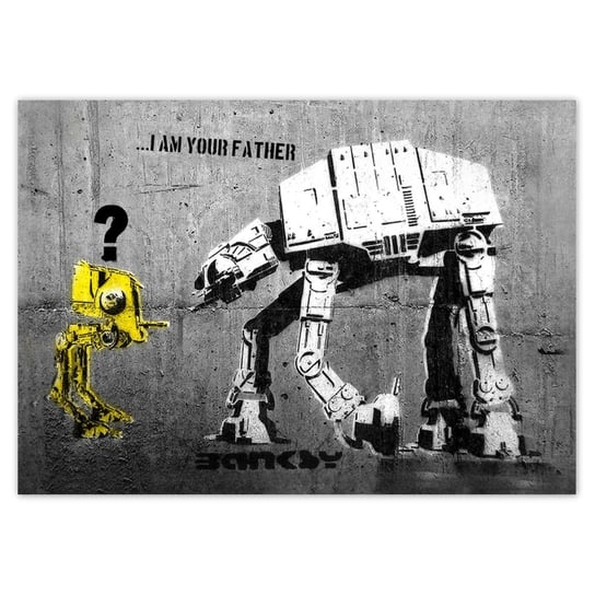 Naklejka ścienna A3 POZIOM Banksy I am your father ZeSmakiem