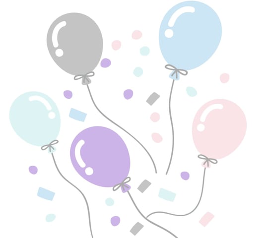 Naklejka ścienna balony konfetti pastelowe kolory dekochmurka