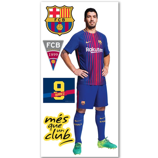 Naklejka ścienna zdejmowalna IMAGICOM FC Barcelona, Suarez, granatowo-czerwona, 100x200 cm Imagicom
