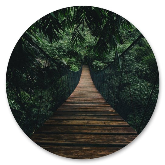 Naklejka W Kole Most W Lesie Drzewa 3D Drzewa Rośliny 100Cm X 100Cm Muralo