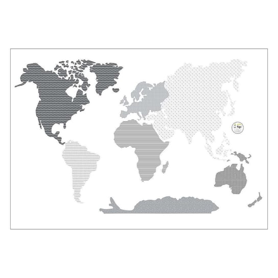 Naklejka World Map Black, 155x88cm Yellow Tipi