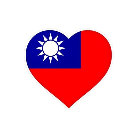 Naklejka z flagą Tajwanu w kształcie serca w kilku rozmiarach 2 cm po 1000 sztuk Inny producent (majster PL)