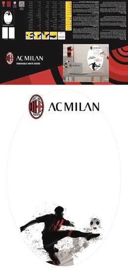 Naklejka zmywalna IMAGICOM AC Milan, czarno-czerwona, 50x70 cm Imagicom