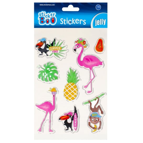 Naklejki 15X20 Cm Żelowe Flamingi Sticker Boo 493724 STICKERBOO-NAKLEJKI