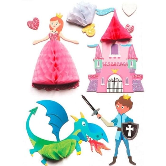 Naklejki 3D Disney Księżniczki i Rycerze - Kreatywne nasiona - 7 cm - Różowy - Dziecko - Mieszane Inna marka