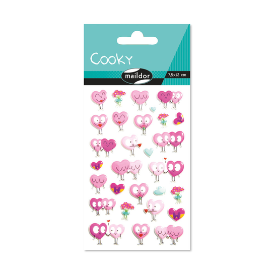 Pegatinas 3D De Corazones - Hoja Con 10 Unidades, 76x120 Mm, Adhesivos Decorativos Polietileno