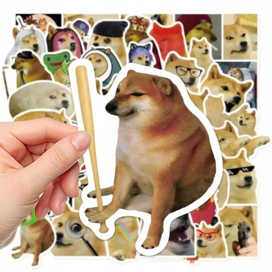 Naklejki 50 szt DOGE pieseł memy wodoodporne, śmieszne naklejki na telefon Inna marka