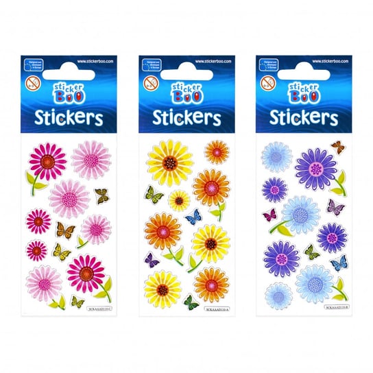 Naklejki 7X18 Cm  Silver Kwiaty 3 Sticker Boo 382536 STICKERBOO-NAKLEJKI