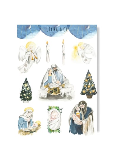 Naklejki Boże Narodzenie Stajenka Święta Rodzina Manufaktura dobrego papieru