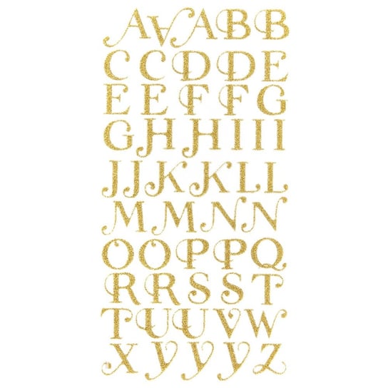 Naklejki brokatowe - alfabet, 50 szt dpCraft