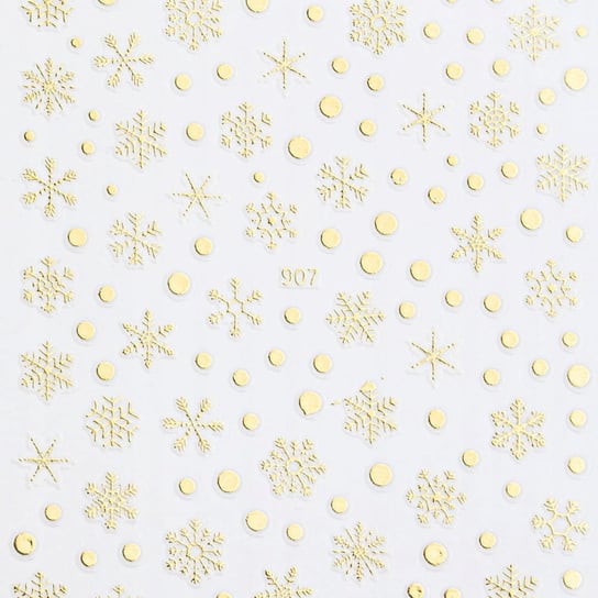 Naklejki do paznokci cienkie samoprzylepne świąteczne Joyful Nail złote Nr 907 AllePaznokcie