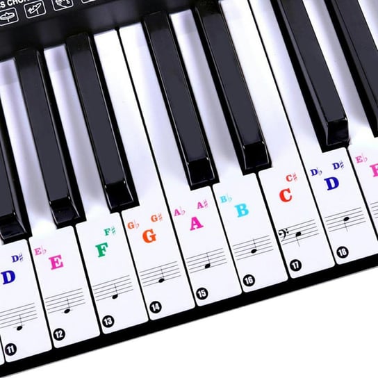 Naklejki do pianina i keyboardu do nauki gry na instrumencie 56 sztuk DA249 Aptel