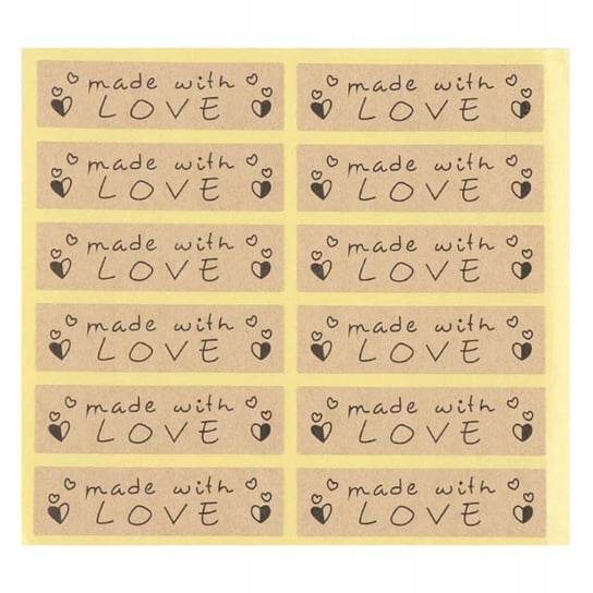 Naklejki Etykiety Made With Love Diy Kraft Walentynki 20 Sztuk Inna marka