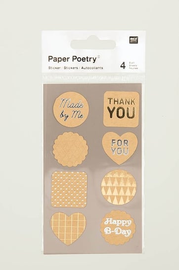 Naklejki, Etykiety, Paper Poetry, 4 arkusze Rico Design GmbG & Co. KG