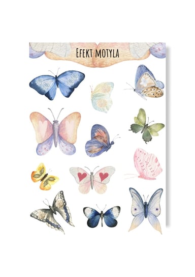 Naklejki kolorowe z motylami na wiosnę do albumu Manufaktura dobrego papieru