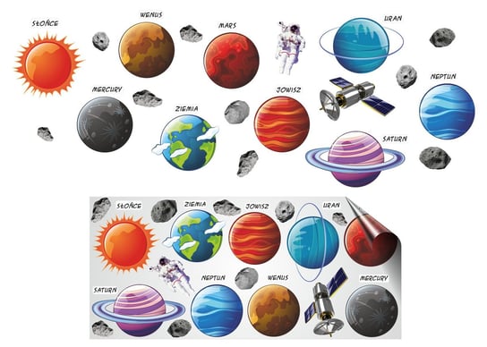 Naklejki - Kosmos Planety Układ Słoneczny - Zestaw NaklejkiOzdobne