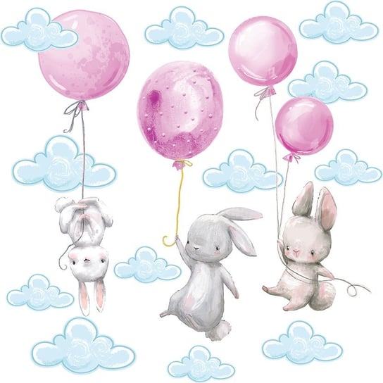 Naklejki - króliki i latające baloniki MagicalRoom