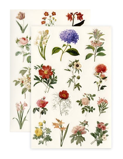 Naklejki Letnie Kwiaty, 4 Arkusze 120x180mm (54szt.)- Półprodukt Dekoracyjny Galeria Papieru