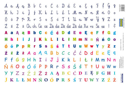 Naklejki, litery i alfabet, 240 elementów Literat