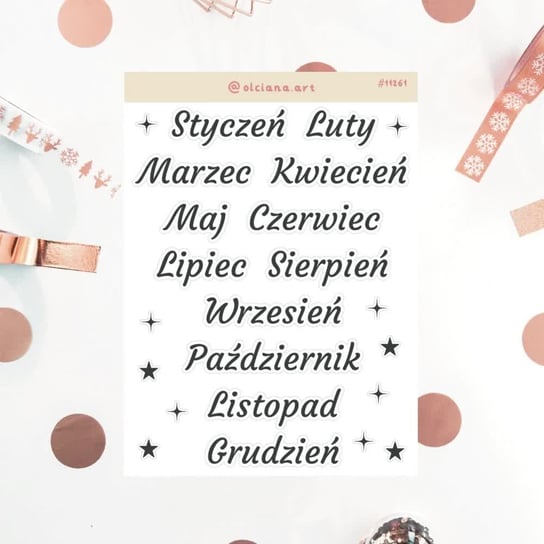 Naklejki miesiące #6 PL olciana.art