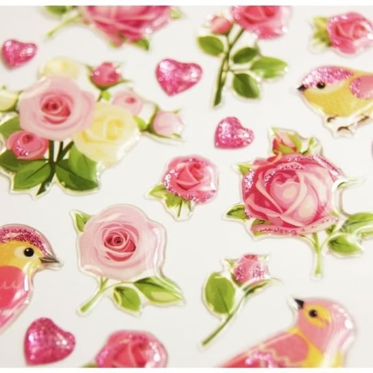 Naklejki - Minisweet - Romantyczne kwiaty i ptaki - Różowy - Dziecko - od 5 lat Inna marka