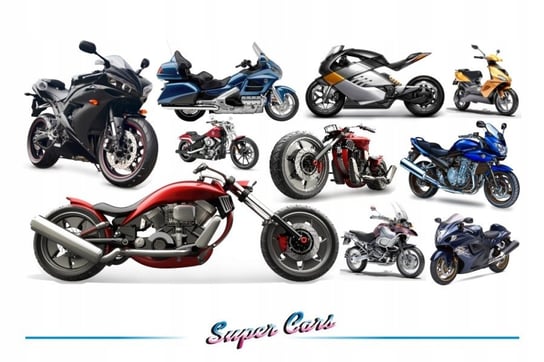 Naklejki motocykle motory ścigacze - Bikes Cars 6, 150x75 cm Naklejkolandia