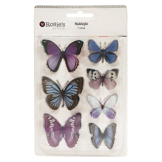 Naklejki motyle, 7 sztuk, odcienie fioletu Rosie's studio