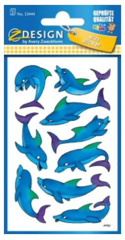 Naklejki na Błyszczącym Papierze - Delfiny AVERY Zweckform