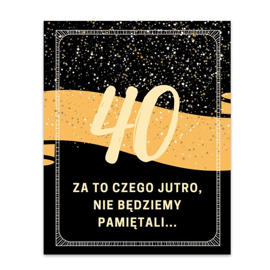 Naklejki na Butelki na 40 "Złoto i Czerń Szarfa" - 10 sztuk Szalony Kot