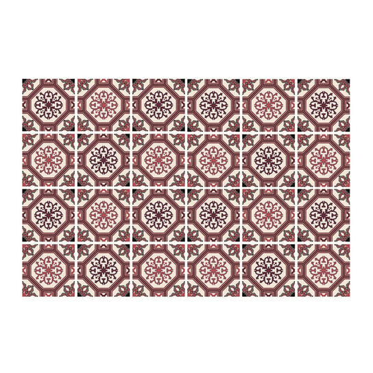 Naklejki na kafelki 24szt różowy zestaw 20x20 cm, Coloray Coloray