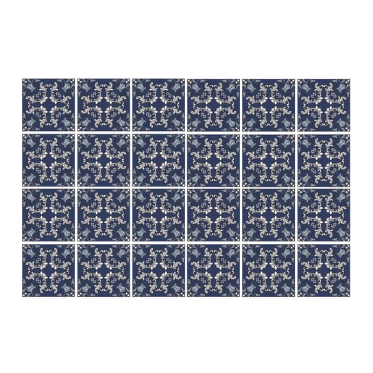 Naklejki na kafle 24szt niebieskie Maroko 20x20 cm, Coloray Coloray
