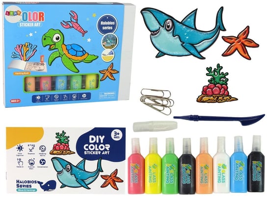 Naklejki Na Okno Meble Zwierzęta Morskie Żółw DIY 8 Kolorów Brokat Import LEANToys Inna marka