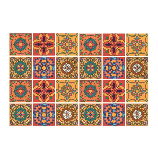 Naklejki na płytki 24szt kolorowe Maroko 20x20 cm, Coloray Coloray