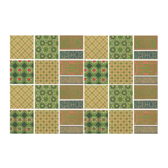 Naklejki na płytki 24szt zestaw vintage 20x20 cm, Coloray Coloray